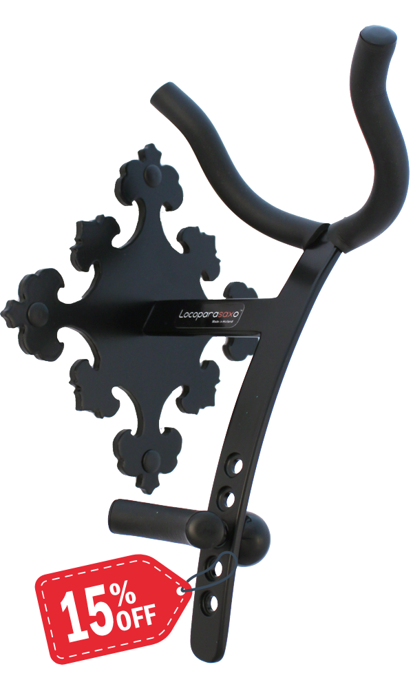 ornamental black wallmount for tenor saxophone Prince