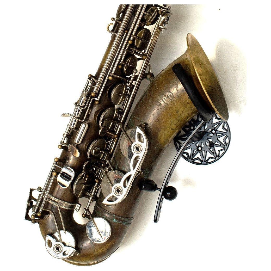 bronze tenor sax in Samba Black wallmount by Locoparasaxo.com